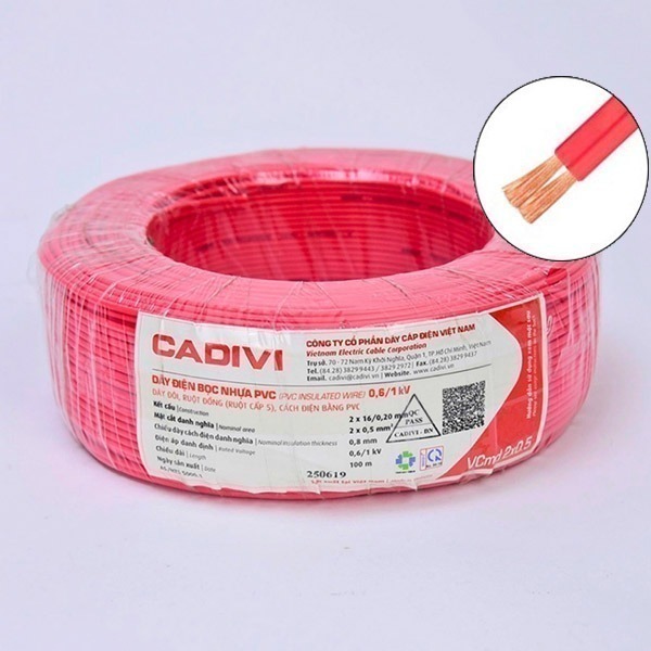 Dây Điện Đôi Cadivi VCmd 2x0.5 - 0,6/1kV